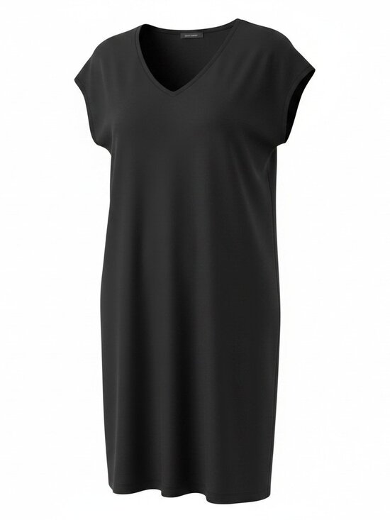 Eileen Fisher Dresses & Skirts - Eileen Fisher V-Neck Cap Sleeve Dress - Black - Size Medium, NWT